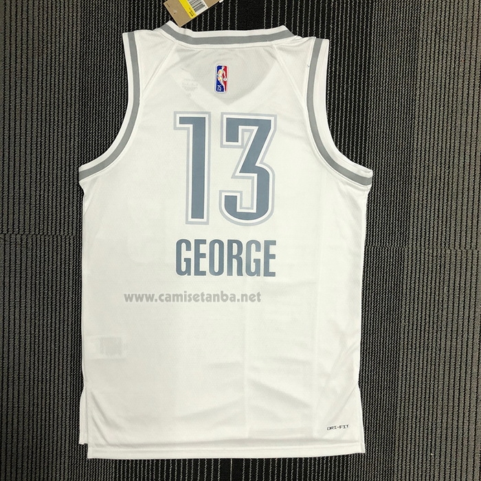 Camiseta Oklahoma City Thunder Paul George #13 Ciudad 2021-22 Blanco